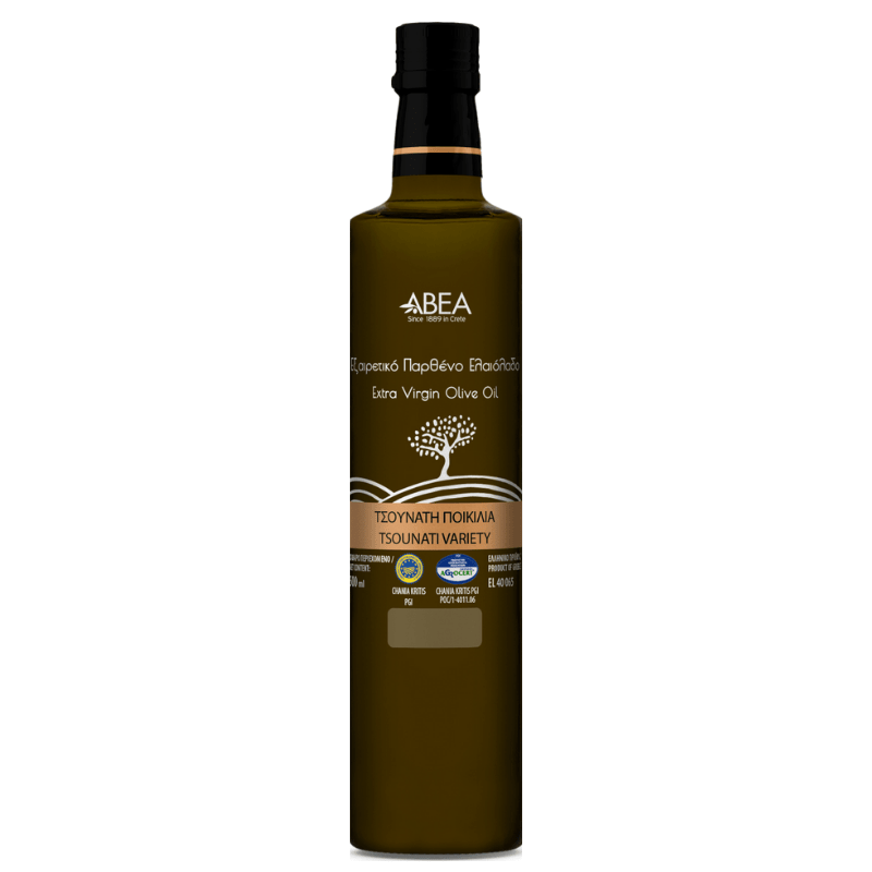 ABEA Εξαιρετικό Παρθένο Ελαιόλαδο Μονοποικιλιακό Τσουνάτη ποικιλία.-500ml Γυάλινο Μπουκάλι Dorica