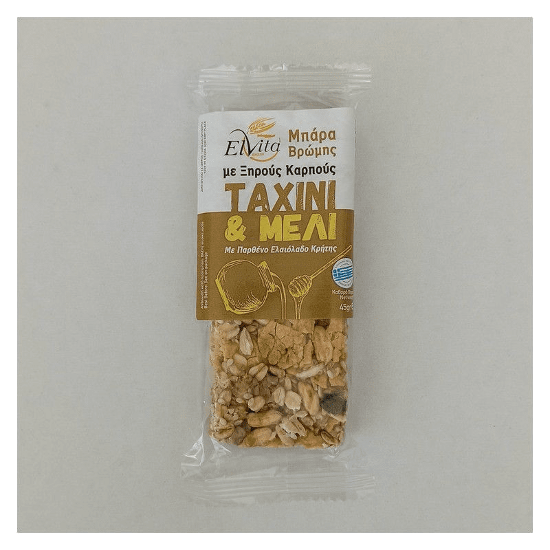 Elvita oat bars with dried nuts, tahini and honey 45gr