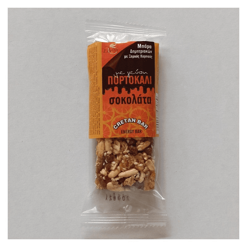 Elvita oat bars with nuts, orange and chocolate 45gr