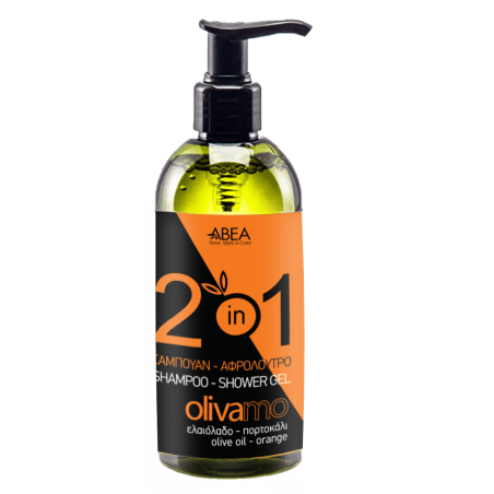 Shampoo and Shower Gel (2in1) Olive Oil-Orange OLIVA 300ml Plastic bottle with pump